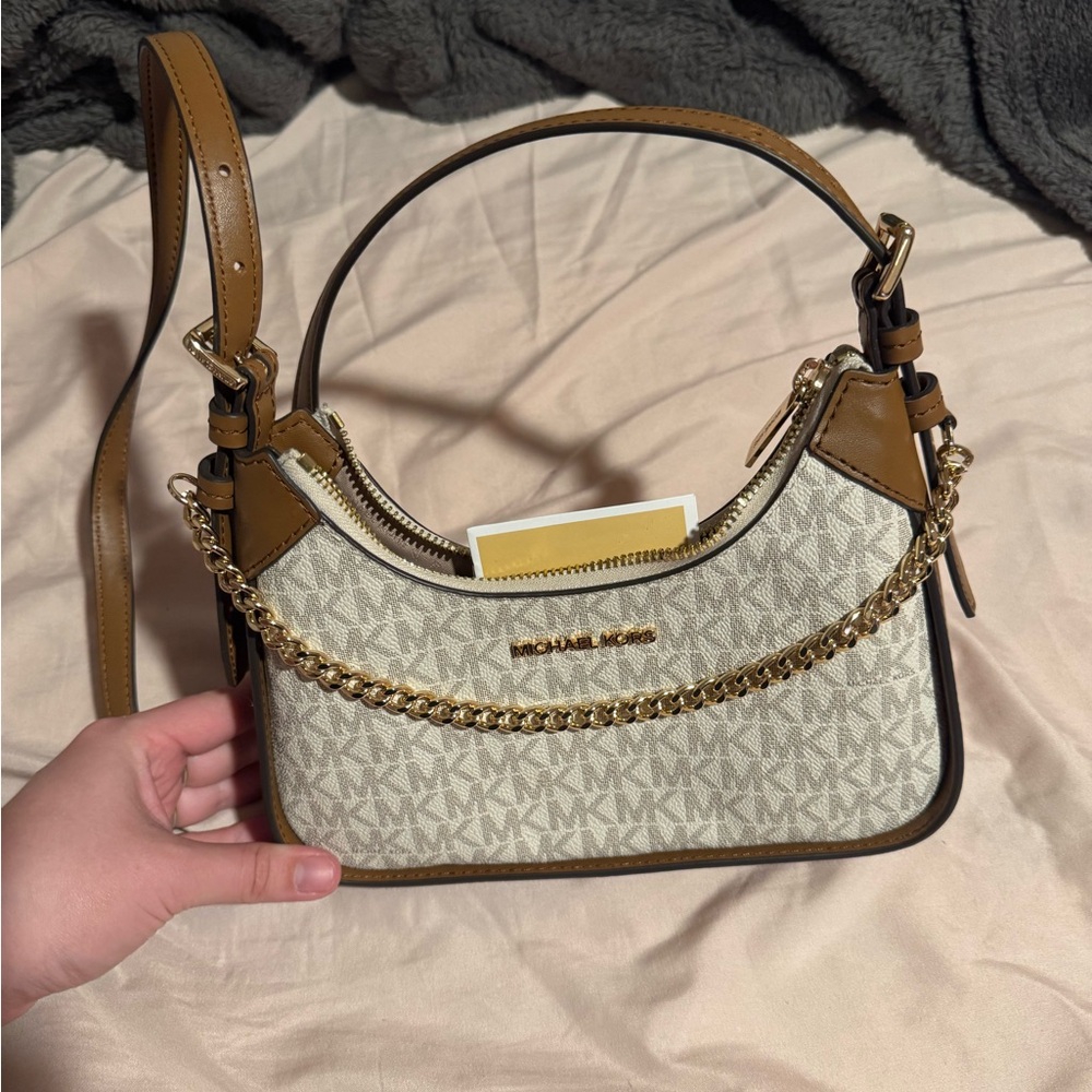 Michael Kors Tan and Cream Shoulder Bag